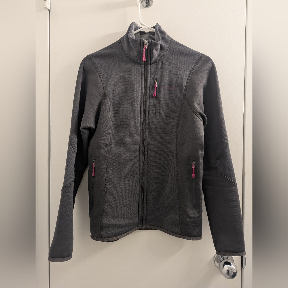 Patagonia Gray Polartec Fleece Full Zip Jacket with Pink Accents Size S